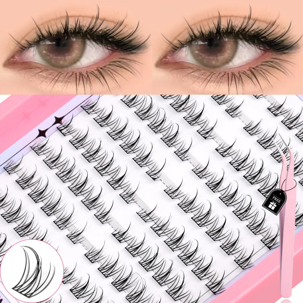 Natural Wispy Cluster Lashes