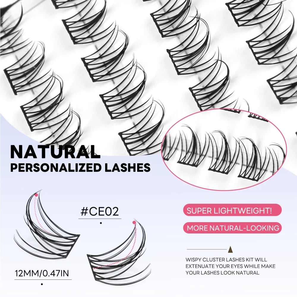 Natural Wispy Cluster Lashes